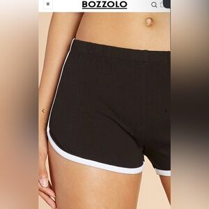 Bozzolo Women's Black and White Athletic Shorts